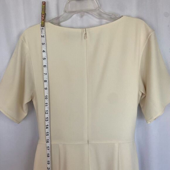 NWT Polo Ralph Lauren Midi Dress Cream White Faux Wrap Women 4 Classy Designer - Picture 12 of 17